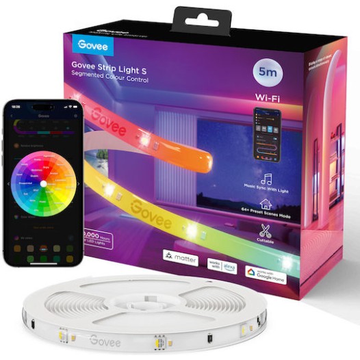 Govee Smart Ταινία LED Wi-Fi 24V RGB Φως 5m με Τροφοδοτικό