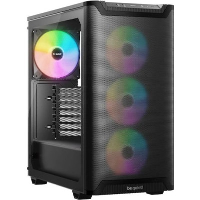 Be Quiet Pure Base 501 LX Gaming Midi Tower Κουτί Υπολογιστή με Πλαϊνό Παράθυρο και RGB Φωτισμό Μαύρο