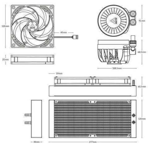 Arctic Freezer III Pro 240 Ψύκτρα Επεξεργαστή Διπλού Ανεμιστήρα για Socket 1700/1851/AM4/AM5