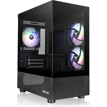 Thermaltake View 170 TG Gaming Micro Tower Κουτί Υπολογιστή με Πλαϊνό Παράθυρο και RGB Φωτισμό Μαύρο
