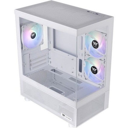 Thermaltake View 170 TG Gaming Micro Tower Κουτί Υπολογιστή με Πλαϊνό Παράθυρο και RGB Φωτισμό Λευκό