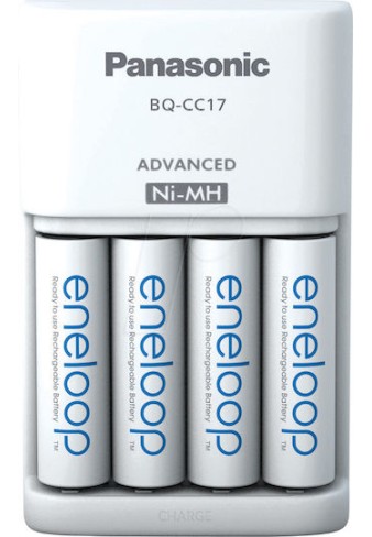 Panasonic Eneloop Advanced BQ-CC17 Φορτιστής 4 Μπαταριών Ni-MH Μεγέθους AA/AAA Σετ με 4x AA 2000mAh σε Λευκό χρώμα