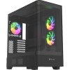 Thermaltake View 290 TG Gaming Micro Tower Κουτί Υπολογιστή με Πλαϊνό Παράθυρο και RGB Φωτισμό Μαύρο