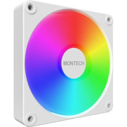 Montech GF120R V2 ARGB Reverse Case Fan με Σύνδεση 3-Pin / 4-Pin PWM 3τμχ Λευκό