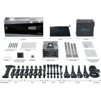 Seasonic PRIME PX ATX3.1 2024 2200W Μαύρο Τροφοδοτικό Υπολογιστή Full Modular 80 Plus Platinum