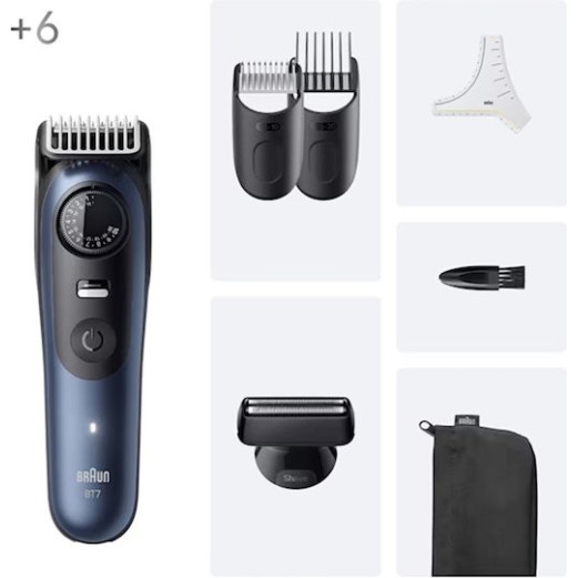 Braun Series 7 Επαναφορτιζόμενη Κουρευτική Μηχανή Μπλε BT7520