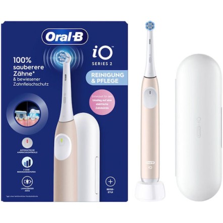 Oral-B iO Series 2 Ηλεκτρική Οδοντόβουρτσα με Αισθητήρα Πίεσης και Θήκη Ταξιδίου Calm Pink