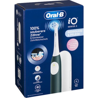 Oral-B iO Series 2 Ηλεκτρική Οδοντόβουρτσα με Αισθητήρα Πίεσης και Θήκη Ταξιδίου Forest Green