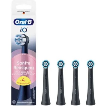 Oral-B iO Gentle Care Ανταλλακτικές Κεφαλές για Ηλεκτρική Οδοντόβουρτσα Black 4τμχ