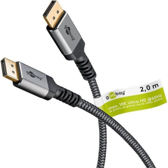 Goobay Cable DisplayPort male - DisplayPort male 2m Γκρι (75680)