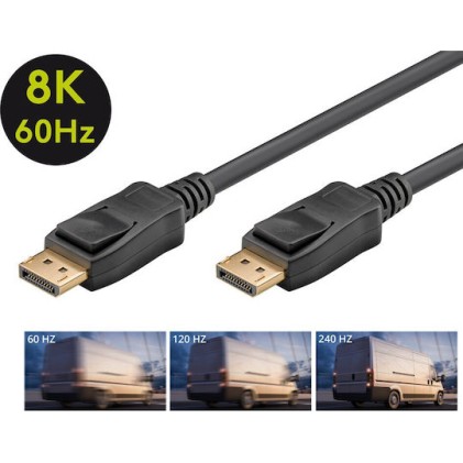 Goobay Cable DisplayPort male - DisplayPort male 2m Μαύρο (74748)