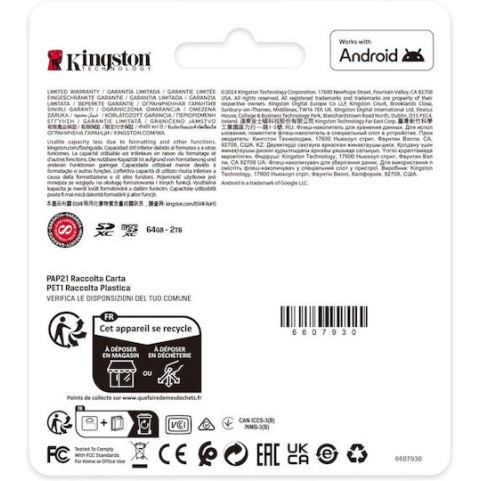 256gb Sd Memory Card Kingston Canvas Select Plus Class 10 Uhs-i Read Speed Up To 100mb/s