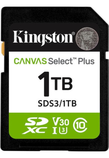 1tb Sd Memory Card Kingston Canvas Select Plus Class 10 Uhs-i Read Speed Up To 150mb/s