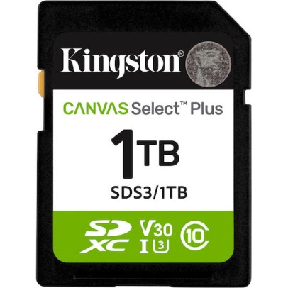 1tb Sd Memory Card Kingston Canvas Select Plus Class 10 Uhs-i Read Speed Up To 150mb/s