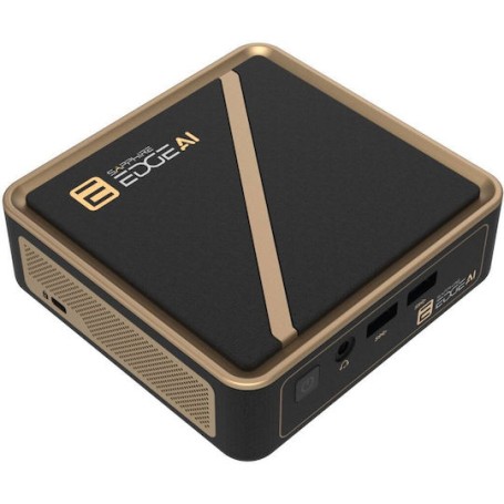 Sapphire Mini System Mini Pc Sapphire Edge Ai 350 Amd Ryzen Ai 7 350 2.5 Gigabit Black Gold 117x111x30mm