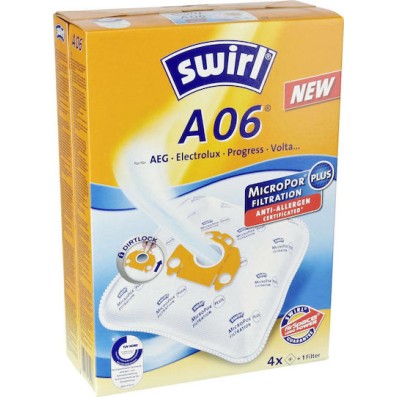 Swirl A06 Σακούλες Σκούπας 4τμχ Συμβατή με Σκούπα AEG / Electrolux