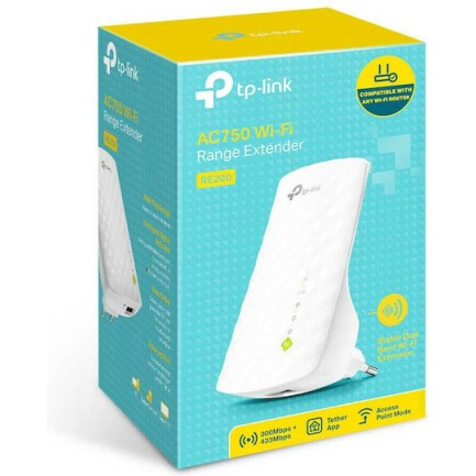 TP-LINK RE200 v5 WiFi Extender Dual Band (2.4 & 5GHz) 750Mbps