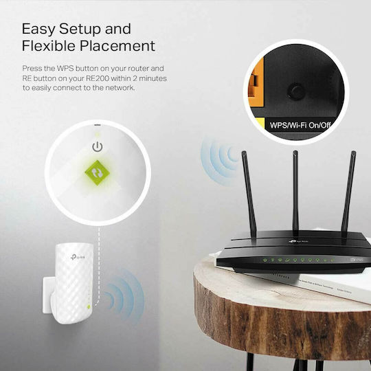 TP-LINK RE200 v5 WiFi Extender Dual Band (2.4 & 5GHz) 750Mbps
