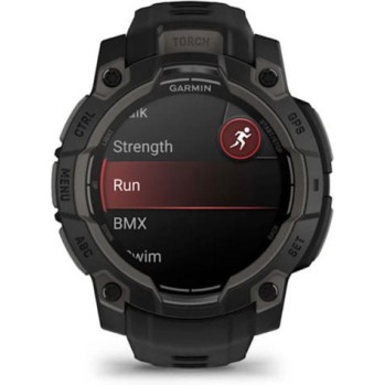 Garmin Instinct 3 AMOLED Aluminium 45mm Αδιάβροχο Smartwatch με Παλμογράφο (Black with Black Band)