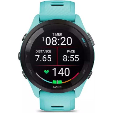Garmin Forerunner 265 46mm Αδιάβροχο Smartwatch με Παλμογράφο (Aqua/Black)