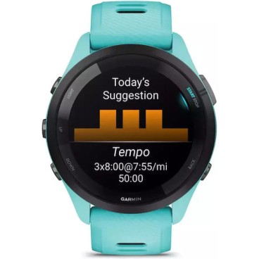 Garmin Forerunner 265 46mm Αδιάβροχο Smartwatch με Παλμογράφο (Aqua/Black)