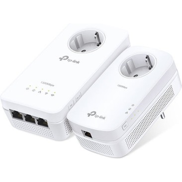 TP-LINK TL-WPA1300P KIT v3 Powerline Διπλό για Ασύρματη Σύνδεση Wi‑Fi 5 με Passthrough Πρίζα και 3 Θύρες Gigabit Ethernet