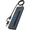 Icy Box Hub 9 Θυρών με σύνδεση USB-A Γκρι