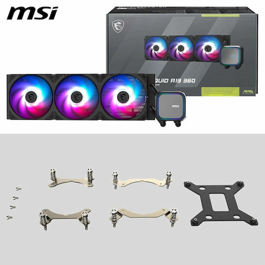 MSI MAG Coreliquid A13 360 Υδρόψυξη Επεξεργαστή Τριπλού Ανεμιστήρα 120mm για Socket AM4/AM5/1700 με ARGB Φωτισμό