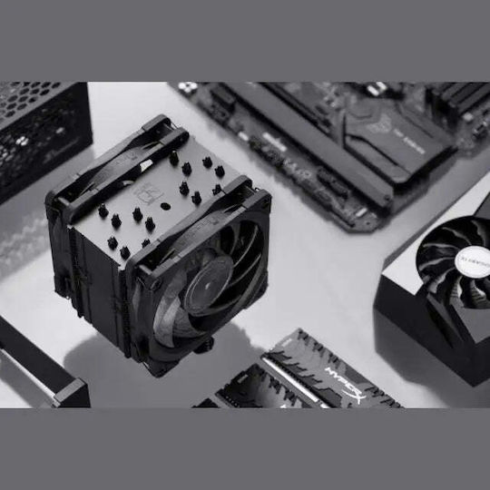 Noctua NH-U12A chromax.black Ψύκτρα Επεξεργαστή Διπλού Ανεμιστήρα για Socket AM4/AM5/1200/115x/1700