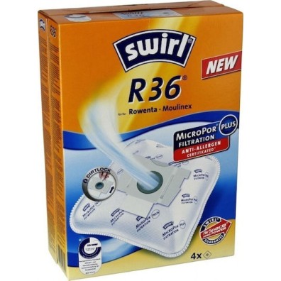 Swirl R36 Σακούλες Σκούπας 4τμχ Συμβατή με Σκούπα Moulinex / Rowenta