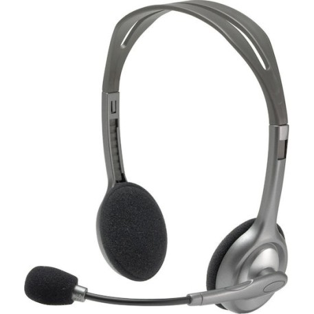 Logitech H110 On Ear Multimedia Ακουστικά με μικροφωνο και σύνδεση 3.5mm Jack σε Γκρι χρώμα