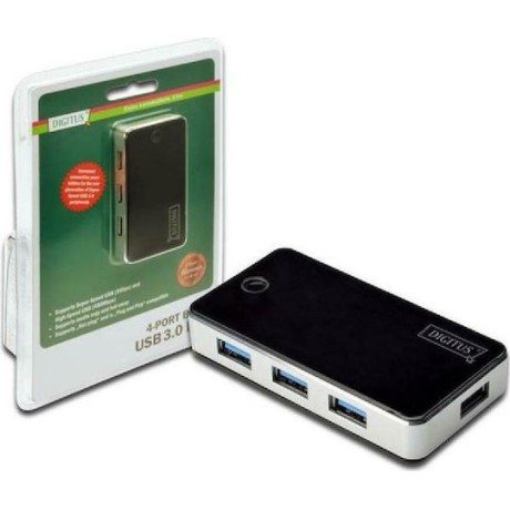 Digitus USB 3.0 Hub 4 Θυρών με σύνδεση USB-A και Εξωτερική Παροχή Ρεύματος