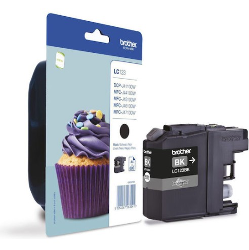Brother LC123 Γνήσιο Μελάνι Εκτυπωτή InkJet Μαύρο (LC-123BK)