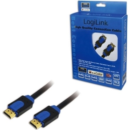 LogiLink HDMI 1.4 Cable HDMI male - HDMI male 1m Μαύρο