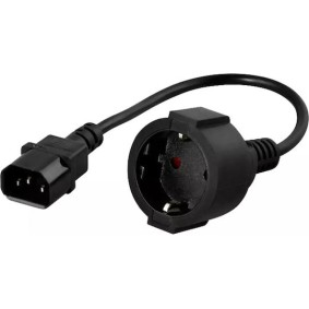 Powerwalker Bluewalker IEC C14 - Schuko Cable 0.2m Μαύρο 91015003