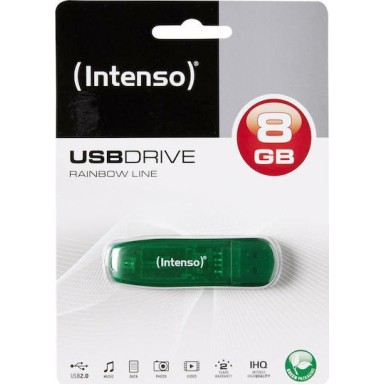Intenso Rainbow Line 8GB USB 2.0 Stick Πράσινο