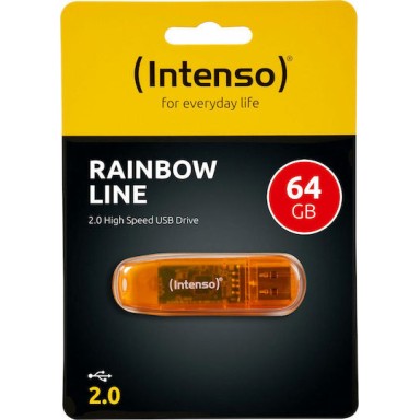 Intenso Rainbow Line 64GB USB 2.0 Stick Πορτοκαλί