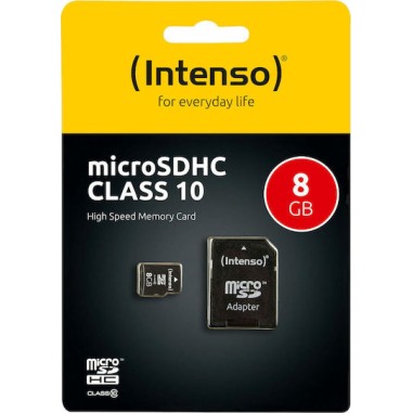 Intenso microSDHC 8GB Class 10 High Speed με αντάπτορα