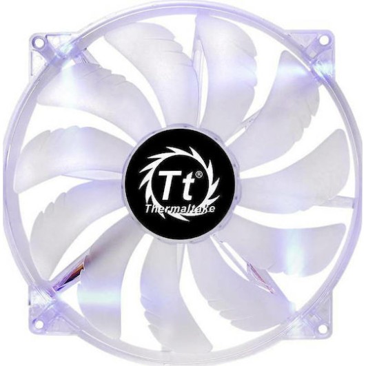 Thermaltake Pure 20 LED Case Fan 200mm με Μπλε Φωτισμό και Σύνδεση 3-Pin Λευκό