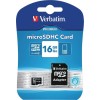 Verbatim Premium microSDHC 16GB Class 10 U1 UHS-I με αντάπτορα