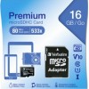 Verbatim Premium microSDHC 16GB Class 10 U1 UHS-I με αντάπτορα