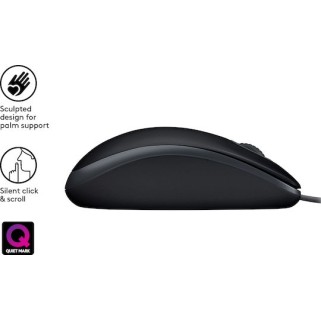 Logitech B110 Silent Ενσύρματο Ποντίκι Μαύρο