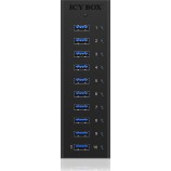 Icy Box USB 3.0 Hub 10 Θυρών με σύνδεση USB-A & Θύρα Φόρτισης και Εξωτερική Παροχή Ρεύματος