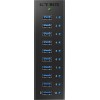 Icy Box USB 3.0 Hub 10 Θυρών με σύνδεση USB-A & Θύρα Φόρτισης και Εξωτερική Παροχή Ρεύματος