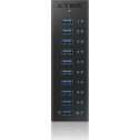 Icy Box USB 3.0 Hub 10 Θυρών με σύνδεση USB-A & Θύρα Φόρτισης και Εξωτερική Παροχή Ρεύματος