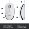 Logitech M100 Ενσύρματο Ποντίκι Λευκό