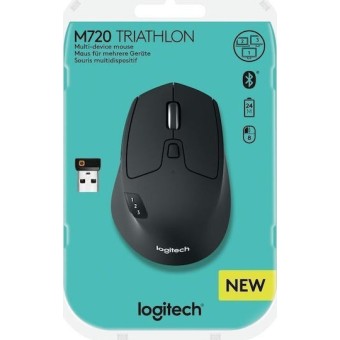Logitech M720 Triathlon Ασύρματο Bluetooth Ποντίκι Μαύρο