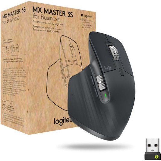 Logitech MX Master 3S For Business Ασύρματο Εργονομικό Bluetooth Ποντίκι Space Gray