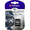 Verbatim Pro microSDXC 64GB Class 10 U3 UHS-I με αντάπτορα