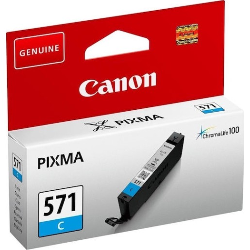 Canon CLI-571 Γνήσιο Μελάνι Εκτυπωτή InkJet Κυανό (0386C001)